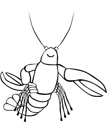 Funny Crayfish Coloring Page